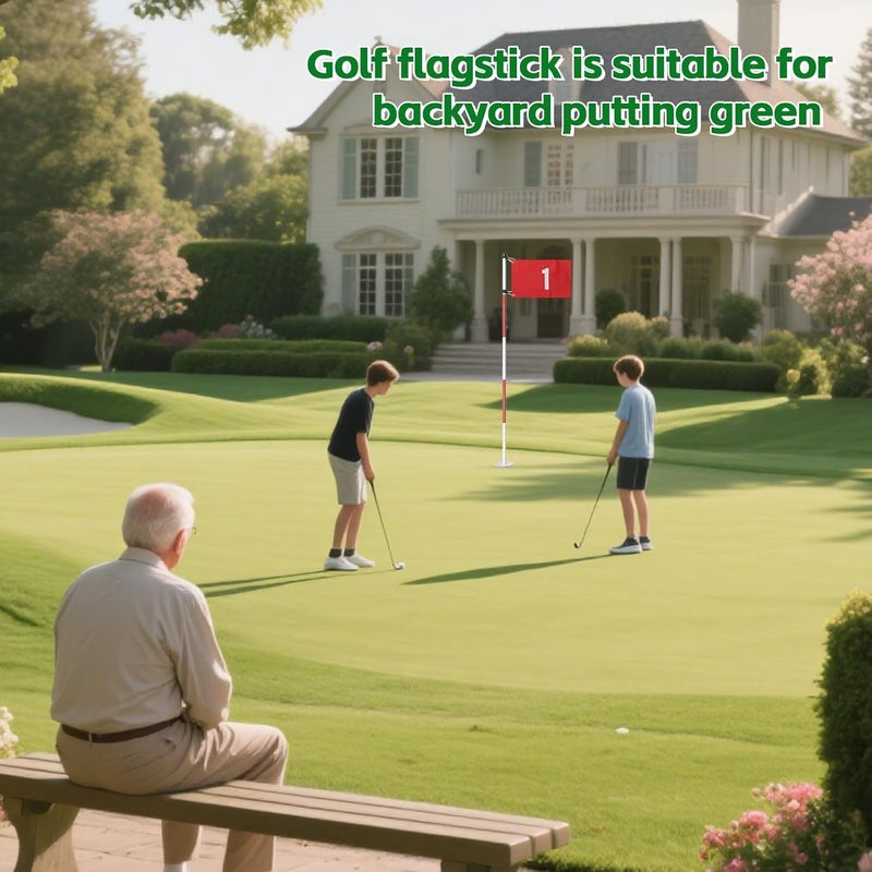 Dittoven Golf Flagstick, 6 Ft Golf Hole Flags for Putting Green, Double Sided Golf Pin Flag for Yard with 5-Section Pole and Ball Retriever, 1 Pack (Number 1) - Image 4